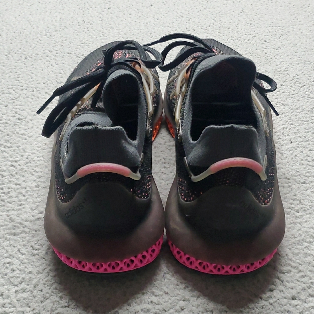 adidas Men's Black Knit Sneakers with Pink and Orange Accents Size 14 - Picture 4 of 10